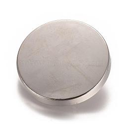 Alloy Shank Buttons, 1-Hole, Flat Round, Platinum, 30x7mm, Hole: 2mm(BUTT-D057-30mm-05P)