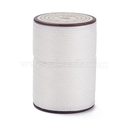 Round Waxed Polyester Thread String, Micro Macrame Cord, Twisted Cord, for Leather Sewing Stitching, WhiteSmoke, 0.8mm, about 54.68 Yards(50m)/Roll(YC-D004-02E-000B)