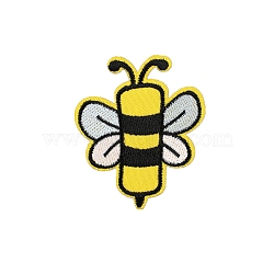 Bees Themed Appliques, Computerized Embroidery Cloth Iron on Patches, Costume Accessories, Letter I, 55x64mm(WG14606-09)