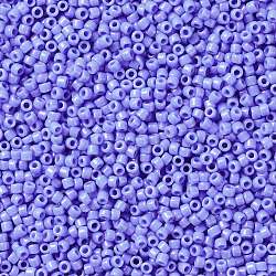 TOHO Round Seed Beads, Japanese Seed Beads, (48L) Opaque Periwinkle, 15/0, 1.5mm, Hole: 0.7mm, about 3000pcs/bottle, 10g/bottle(SEED-JPTR15-0048L)