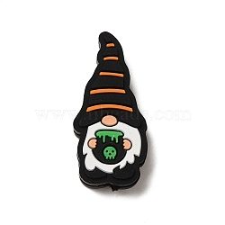 Halloween Series Silicone Beads, Green, Gnome, 25x15x7mm, Hole: 2mm(SIL-S007-02A)