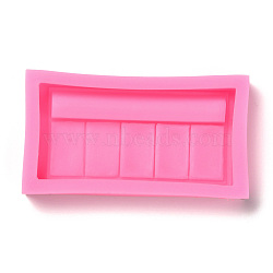 DIY Eye Shadow Box Food Grade Silicone Fondant Molds, for DIY Cake Decoration, UV & Epoxy Resin Jewelry Making, Hot Pink, 87x48x14mm, Inner Diameter: 38x77mm(DIY-F072-07)