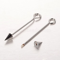 Brass Split Eye Pin, Arrow, Platinum, 52~59x6mm, Hole: 4mm, Pin: 1.5mm(KK-O089-08P)