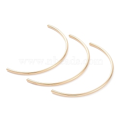 Brass Tube Beads, Long-Lasting Plated, Curved Beads, Tube, Real 24K Gold Plated, 56x2mm, Hole: 1.4mm(KK-Y003-88B-G)