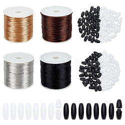 Elite DIY Jewelry Making Finding Kits, Including Round Nylon Braided String Threads, Plastic Breakaway Clasps, Mixed Color(DIY-PH0021-51)