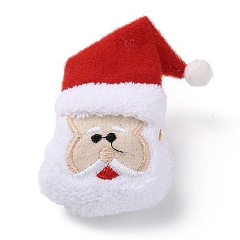 Christmas Theme Wool Cloth Brooches, with Iron Pins, for Backpack Clothes, Santa Claus, 82x60x23mm