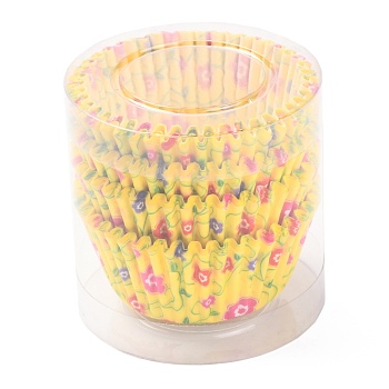 Cupcake Wrappers, DIY Baking Tool, Flower Pattern, 67.5x29.5mm, about 95~100pcs/box