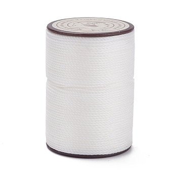 Round Waxed Polyester Thread String, Micro Macrame Cord, Twisted Cord, for Leather Sewing Stitching, WhiteSmoke, 0.8mm, about 54.68 Yards(50m)/Roll
