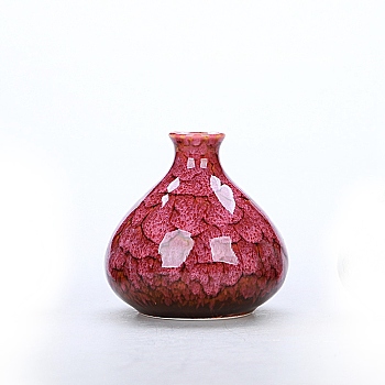 Ceramics Vase, Display Decoration, for Home Decoration, Pale Violet Red, 70x70~74mm