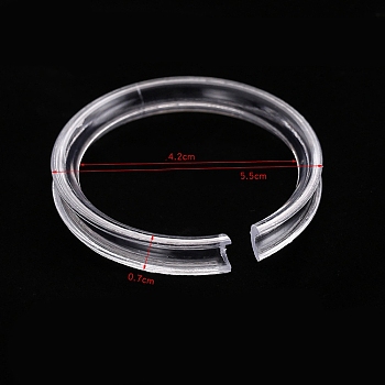 50Pcs Transparent Plastic Single Bracelet Display Rings, Clear, 0.7x5.5cm