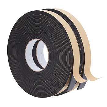 Strong Adhesion EVA Sponge Foam Rubber Tape, Anti-Collision Seal Strip, Black, 24.5x3mm, about 10m/roll