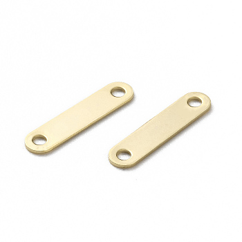 Brass Chain Tabs, Chain Extender Connectors, Long-Lasting Plated, Real 24K Gold Plated, 13.5x3x0.5mm, Hole: 1.2mm