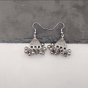 Retro Alloy Teardrop Bell Dangle Earrings for Women