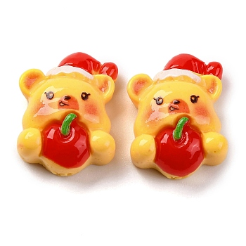 Christmas Theme Resin Cabochons, Bear, 22.5x16.5x9.5mm