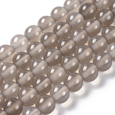 6mm Gainsboro Round Grey Agate Beads