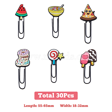 30pcs 30 style Food Theme PVC Paper Clip Bookmark(AJEW-FH0003-33)-2
