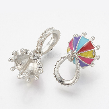 27mm Colorful Umbrella Alloy+Enamel Dangle Beads