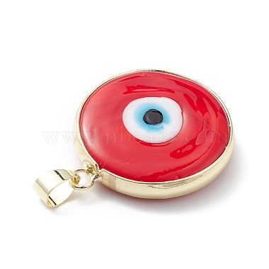 Handmade Evil Eye Lampwork Pendants(LAMP-F031-03G)-5