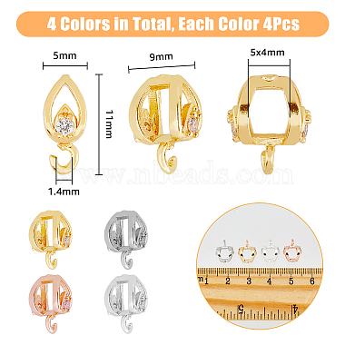 16Pcs 4 Colors Rack Plating Brass Micro Pave Cubic Zirconia Hanger Links(KK-DC0003-65)-2