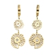 Left and Right Hollow Flower 304 Stainless Steel Dangle Earrings(EJEW-L283-089G)-1