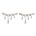 304 Stainless Steel Beads, Melting Teardrop, Stainless Steel Color, 46.5x32.5x4.8mm, Hole: 1.8mm(STAS-A144-03B-P)