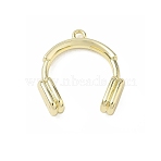 Alloy Pendants, Headphones Charms, Rack Plating, Cadmium Free & Lead Free, Golden, 25.5x23x7mm, Hole: 1.8mm(AL-CBA5609-06G)