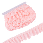 1Pc Polyester Lace Ribbon, for Garment Accessories, Gift Decoration, Pink, 2-3/8 inch(60mm), about 16.40 Yards(15m)/Set(OCOR-MA0001-44A)