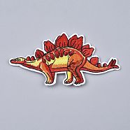 Computerized Embroidery Cloth Iron on/Sew on Patches, Costume Accessories, Stegosaurus/Dinosaur, Red, 54x98x1.5mm(DIY-L031-086)