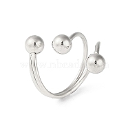 Non-Tarnish 304 Stainless Steel Round Open Cuff Rings, for Women, Stainless Steel Color, Inner Diameter: 19mm(RJEW-S418-05P)