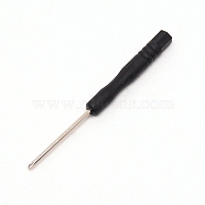 Iron Screwdriver, with Plastic Handles, Platinum, 8x0.7cm(TOOL-WH0140-15)