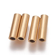 Ion Plating(IP) 304 Stainless Steel Tube Beads, Golden, 10x3mm, Hole: 2mm(STAS-L216-23G-G)