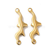 Manual Polishing 304 Stainless Steel Connector Charms, Irregular Shape Links, Real 18K Gold Plated, 23x7.5x2.5mm, Hole: 1.4mm(STAS-P335-23G)
