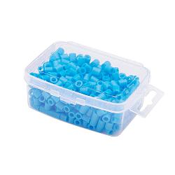 1 Box 5mm Hama Beads PE DIY Fuse Beads Refills for Kids, Tube, Dodger Blue, 5x5mm, Hole: 3mm, about 500pcs/box(DIY-X0047-A54-B)