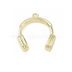 Alloy Pendants, Headphones Charms, Rack Plating, Cadmium Free & Lead Free, Golden, 25.5x23x7mm, Hole: 1.8mm(AL-CBA5609-06G)