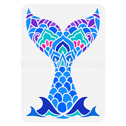 Plastic Drawing Painting Stencils Templates, for Painting on Scrapbook Fabric Tiles Floor Furniture Wood, Rectangle, Whale Tail Pattern, 29.7x21cm(DIY-WH0396-0094)