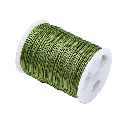 Nylon Thread Cord, DIY Braided Ball Jewelry Making Cord, Olive, 0.8mm, about 10m/roll(10.93yards/roll)(NWIR-NS018-0.8mm-003)