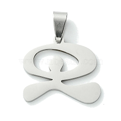 Non-Tarnish 201 Stainless Steel Pendants, Indalo Charm, Stainless Steel Color, 22x24x1.5mm, Hole: 8x4mm(STAS-U003-08P)