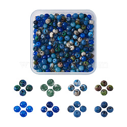 240Pcs 8 Colors Dyed Natural Sesame Jasper/Kiwi Jasper Rondelle Beads, Faceted, Mixed Color, 6x4mm, Hole: 1mm, 30pcs/color(G-CD0001-11)