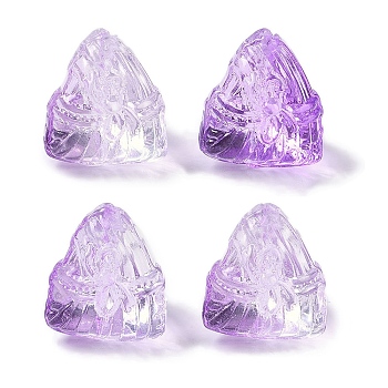 Baking Paint Glass Beads, Triangular Zongzi, Lilac, 15.5~16x15x14mm, Hole: 1.2mm