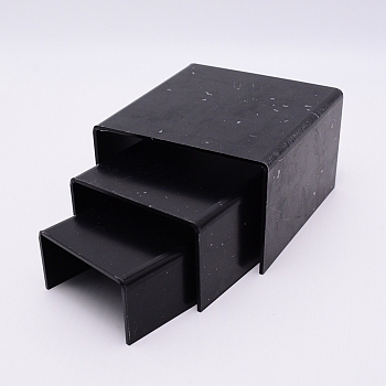 Acrylic Display Stand, for Shoes Display, Black, 7.5~12.5x7.05~12.7x4.3~7.8cm, 3pcs/set