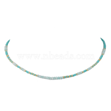 Ожерелья из натурального амазонита в богемном стиле(NJEW-JN04658-02)-2
