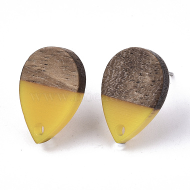 Accessoires de boucles d'oreilles en résine et bois de noyer(MAK-N032-002A-B06)-3