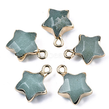 Light Gold Star Green Aventurine Pendants