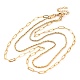 304 Stainless Steel Double Layer Paperclip Chain & Rope Chain Necklaces for Women(NJEW-G140-01A-G)-1