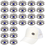 50Pcs Evil Eye Felt Sew on Patches, Appliques, with Rhinestone Beads, Crystal, 22x31.5x2.5mm(DIY-GF0014-23)