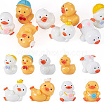 9Pcs 9 Styles Cartoon Cute Resin 3D Duck Figurines, for Home Office Desktop Decoration, Mixed Color, 26.5~36x25~38.5x22~36.5mm, 1pc/style(DJEW-TA0001-39)