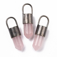 Gemstone Pendant, with Eco-Friendly Brass, Lead Free & Cadmium Free, 42x12mm, Hole: 11.5x9mm(G-K324-04AB-05)
