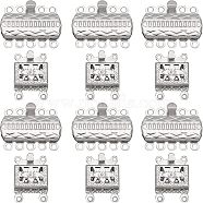 316 Stainless Steel Box Clasps, Multi-Strand Clasps, Rectangle, Stainless Steel Color, 24sets/box(STAS-UN0014-15P)