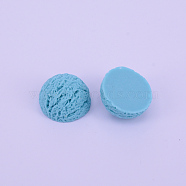 Resin Cabochon, Imitation Ice Cream, Half round/Dome, Sky Blue, 17.5x11~11.5mm(RESI-CJC0001-67B)