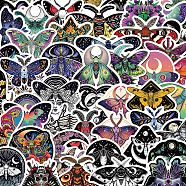 50Pcs PVC Adhesive Waterproof Stickers Self-Adhesive Stickers, Moth & Moon, for DIY Photo Album Diary Scrapbook Decoration, Insects, 40~80mm(PW-WG1E450-01)